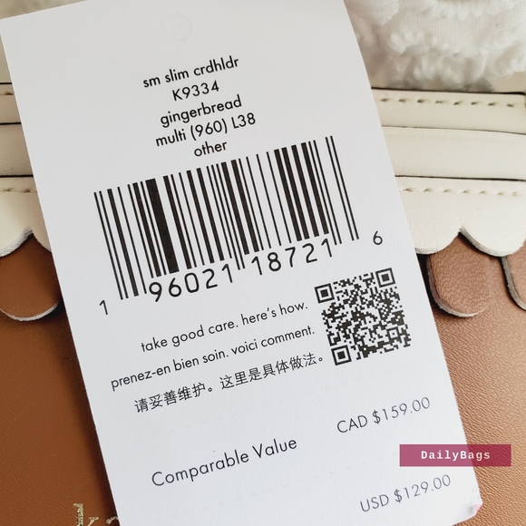 BEAUTIFUL NWT KATE SPADE SMALL SLIM CARD HOLDER GINGERBREAD MULTI BROWN MULTI - Picture 6 of 6